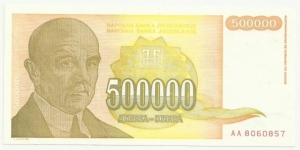 YugoslaviaBN 500000 Dinara 1994 Banknote