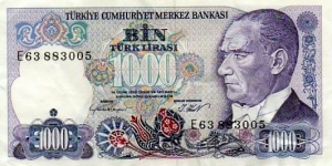 1000 Turk Lirasi 
 Banknote