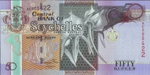 Seychelles 2011 50 Rupees. Banknote