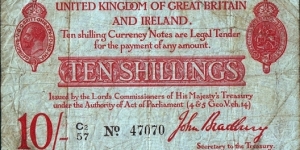 Great Britain N.D. 10 Shillings.

One of the few true British banknotes. Banknote