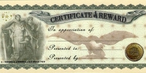 Certificate of Reward__
pk# NL__
Not Legal Tender Banknote