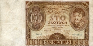 100 Zlotych__
pk# 133 b__
02.06.1932__
Series -AT- Banknote