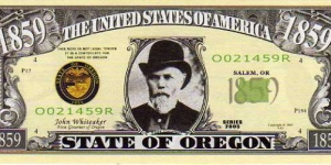 1859 State of Oregon__ pk# NL__ (ACC American Art Classics)__ Not Legal Tender  Banknote