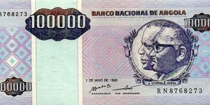 Banco Nacionale de Angola - 100000 Kwanzas Banknote