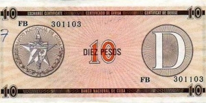 10 Pesos - Exchange Certyficate Banknote