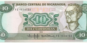 NicaraguaBN 10 Cordobas 1985 Banknote