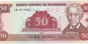 NicaraguaBN 50 Cordobas 1985 Banknote