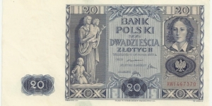 Poland 20 Zlotych 1936 Banknote