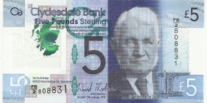 UK-Scotland Clydesdale Bank 5 Pounds 2015 Banknote