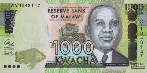 Malawi 2014 1,000 Kwacha.

50 Years of Independence. Banknote