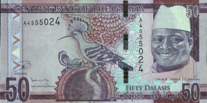 The Gambia N.D. (2015) 50 Dalasis.

Cut unevenly in error. Banknote