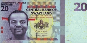 Swaziland 2010 20 Emalangeni. Banknote