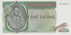 10 Zaïres Banknote