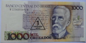 1000 Cruzados
Overprint 1 Cruzado Banknote