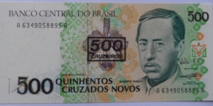 500 Cruzados
Overprint 500 Cruzeiros Banknote