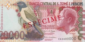 20000 Dobras Specimen 000000 Banknote