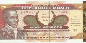 Haiti 20 Gourdes 2001-Commemorative Banknote