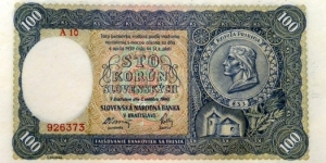 100 Korun Slovenskych Banknote