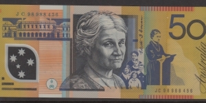 1998 $50 polymer note. JC98 last prefix Banknote