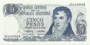 Argentina 5 Pesos ND(1973) Banknote