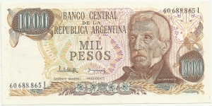 Argentina 1000 Pesos ND(1976-83) Banknote