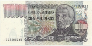 Argentina 100000 Pesos ND(1976-83) Banknote