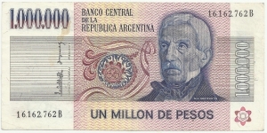 Argentina 1.000.000 Pesos ND(1976-83) Banknote