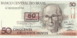 Brasil 50 Cruzeiros (50 Cruzados Novos) ND(1990) Banknote