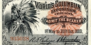 World's Columbian Exposition ticket Banknote