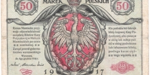 50 Marek (GERMAN OCCUPATION-WWI/State Loan Bank of Poland 1917)
