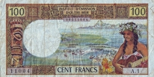 New Hebrides N.D. (1965) 100 Francs. Banknote