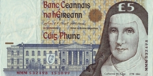 Ireland 1999 5 Pounds.

Replacement note. Banknote