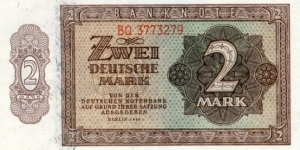 2 Mark - East Germany Banknote