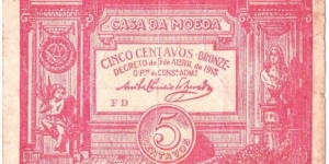 5 Centavos Bronze(1918) Banknote