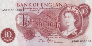 United Kingdom P373c (10 shillings ND) Banknote