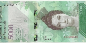 Venezuela 5000 Bolivares 2016 Banknote