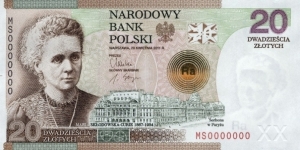 20 Złotych  Commemorative Nobel Prize - Maria Skłodowska-Curie Banknote