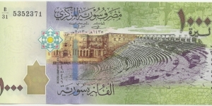 Syria 1000 Syrian Pounds 2013 Banknote