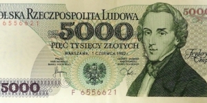 5000 Złotych - Fryderyk Chopin Banknote