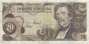Austria 20 Schilling 1967 Banknote
