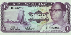 The Gambia 1978 1 Dalasi.

Opening of the Central Bank of The Gambia's building in Banjul. Banknote