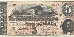 CSA-BN 5 Dollars 1864 replika Banknote