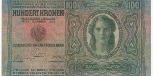 AustroHungary 100 Korona 1912, for Hungary Banknote