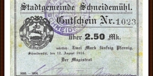 Notgeld
Schniedemuhl Banknote