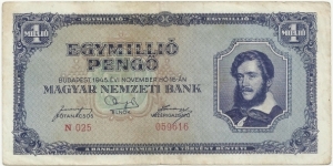 Hungary 1 Million Pengö 1945-N025 Banknote