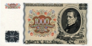 Czechoslovakia 1000 Korun - SPECIMEN Banknote