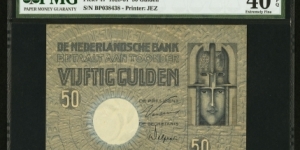 Netherlands 50 Gulden 6.5.1931 SN#BP038438 Banknote