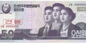 Korea-North 50 Won 2002-Specimen Banknote