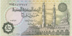 
50 Egyptian piastre

Signature: Farouk Abdel Baky El Okda (2nd kind) Banknote