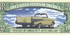 1957 - Classic Car Series - pk# NL - ACC American Art Classics - Not Legal Tender  Banknote